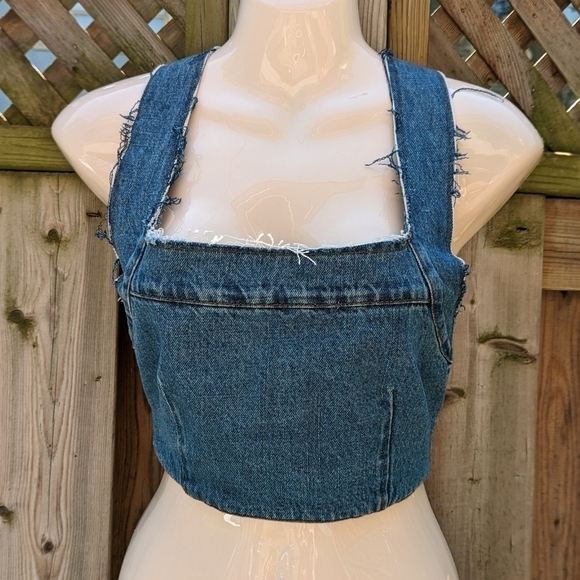 Zara trf denim ix'd makers deconstructed Jean top xs - Picture 3 of 9